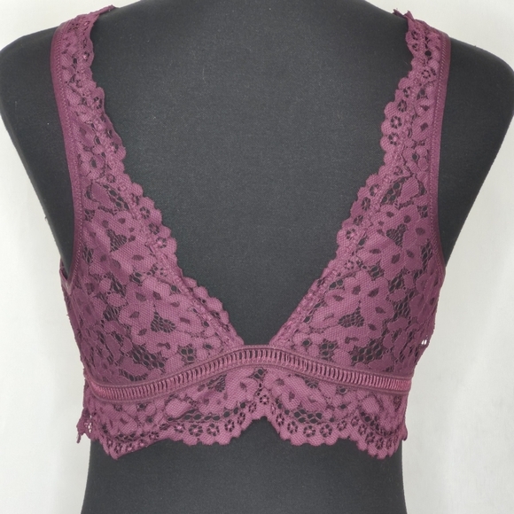 Victoria's Secret Plunging Lace Pullover Bralette in Deep Plum - NWT - Size L - Picture 4 of 8